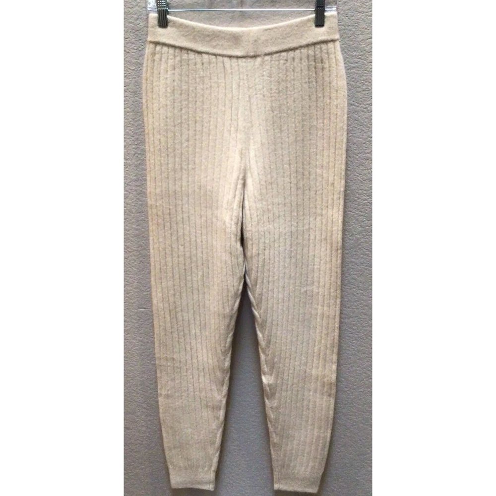 Weekend Stories Revolve NWT Knit Pants Ribbed Ivory Women’s Size Small